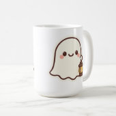 Kawaii Ghost with Lantern - Niedlich Spirit Design Kaffeetasse (VorderseiteRechts)