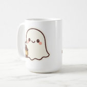 Kawaii Ghost with Lantern - Niedlich Spirit Design Kaffeetasse (Vorderseite Links)