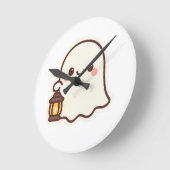 Kawaii Ghost with Lantern - Niedlich Spirit Design Runde Wanduhr (Winkel)