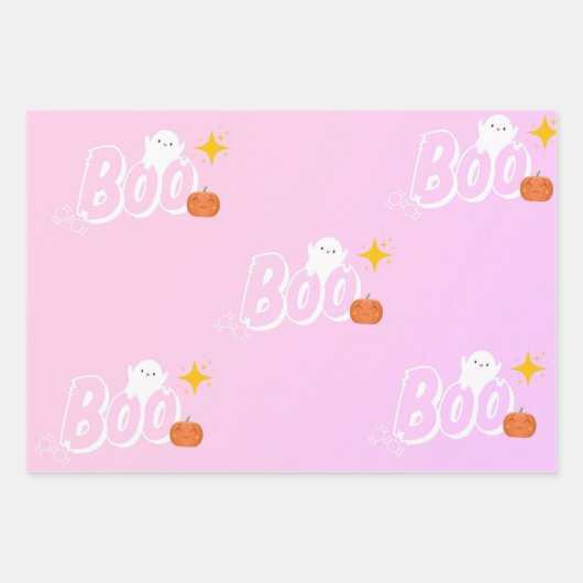 Kawaii ghost wrapping paper geschenkpapier set (Vorderseite 2)