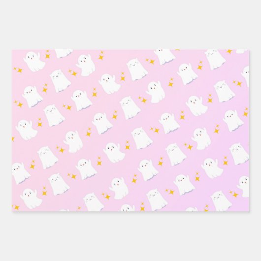 Kawaii ghost wrapping paper geschenkpapier set (Vorderseite)
