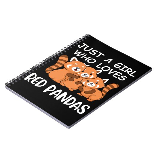 Kawaii gibt Frauen nur ein Mädchen, das Red Pandas Notizblock (Linke Seite)