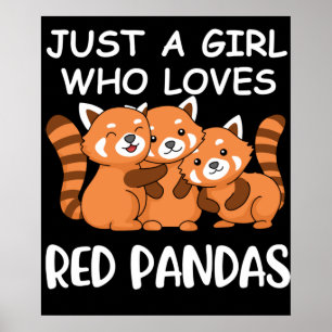 Kawaii gibt Frauen nur ein Mädchen, das Red Pandas Poster
