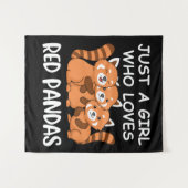Kawaii gibt Frauen nur ein Mädchen, das Red Pandas Wandteppich (Vorderseite (Horizontal))