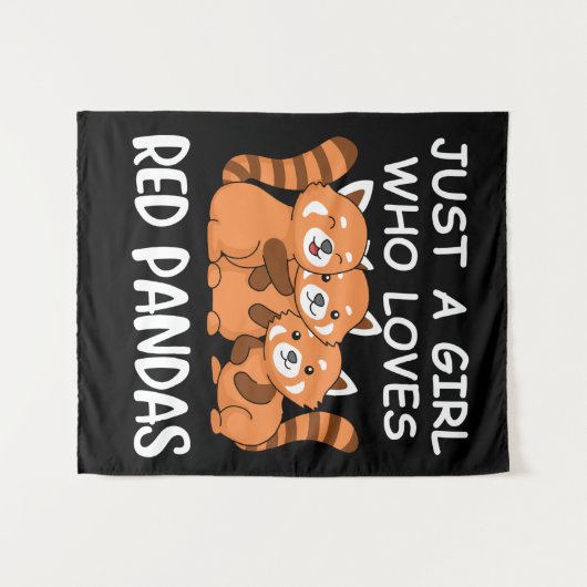 Kawaii gibt Frauen nur ein Mädchen, das Red Pandas Wandteppich (Vorderseite (Horizontal))