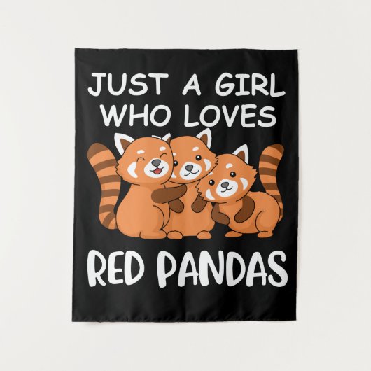 Kawaii gibt Frauen nur ein Mädchen, das Red Pandas Wandteppich (Vorderseite)