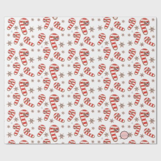 Kawaii Ginger Brot Cookie Geschenkpapier (Flach)