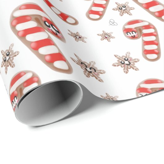 Kawaii Ginger Brot Cookie Geschenkpapier (Rolleneckpunkt)