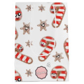 Kawaii Ginger Brot - Frohe Weihnachten Mittlere Geschenktüte (Rückseite)