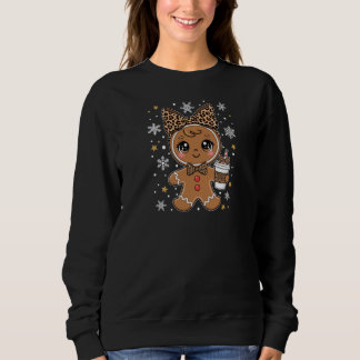 kawaii gingerbread leopard christmas sweatshirt