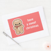 Kawaii Gingerbread Man Christmas Rechteckiger Aufkleber (Umschlag)