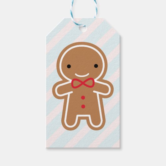 Kawaii Gingerbread Man Geschenkanhänger (Vorderseite)