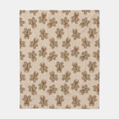 Kawaii Gingerbread Man Pattern Fleecedecke (Vorderseite)