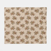 Kawaii Gingerbread Man Pattern Fleecedecke (Vorderseite (Horizontal))