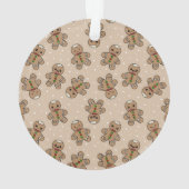 Kawaii Gingerbread Man Pattern Ornament (Rückseite)