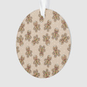 Kawaii Gingerbread Man Pattern Ornament (Vorderseite)