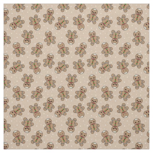 Kawaii Gingerbread Man Pattern Stoff (Muster)