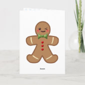 Kawaii Gingerbread Man & Snowflakes Feiertagskarte (Rückseite)