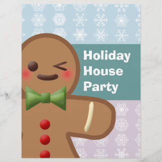 Kawaii Gingerbread Man & Snowflakes Flyer