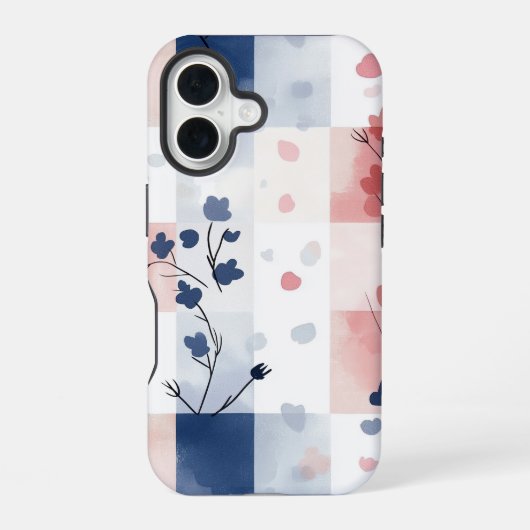 Kawaii Gingham Pastel Phone Case iPhone 16 Hülle (Rückseite)