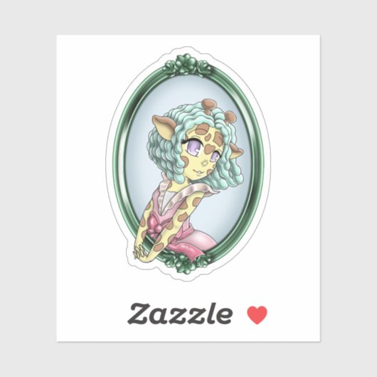 Kawaii Giraffe Anime Girl Aufkleber (Blatt)