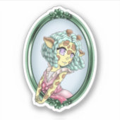 Kawaii Giraffe Anime Girl Aufkleber (Vorderseite)