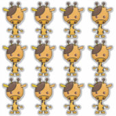 Kawaii Giraffe Orange Brown Aufkleber (Vorderseite)