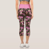 Kawaii Girl Chibi Doodles Pink High Waist Yoga Capri Leggings (Rückseite)
