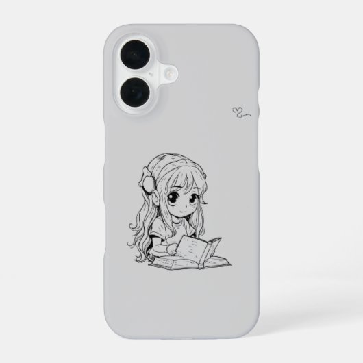 Kawaii Girl iPhone 16 Protective Case – Cute Anime Hülle (Rückseite)