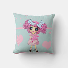Kawaii Girl - niedlich PinkyP pastellblau Kissen