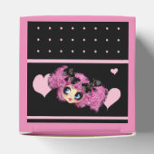 Kawaii Girl PinkP - trendige schwarz-rosa Herzen Geschenkschachtel (Oben)