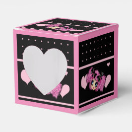 Kawaii Girl PinkP - trendige schwarz-rosa Herzen Geschenkschachtel