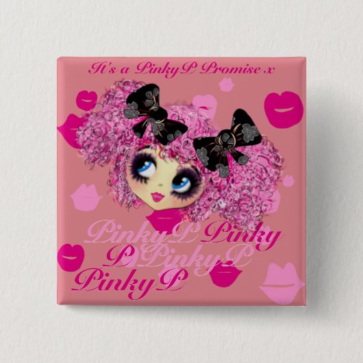 Kawaii Girl Pinky Promise Geschenke für Freunde Button (Vorderseite)