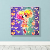 Kawaii Girl PinkyP wallart Harajuku Rainbow Art Leinwanddruck (Insitu (Holzboden))