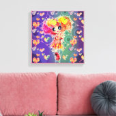 Kawaii Girl PinkyP wallart Harajuku Rainbow Art Leinwanddruck (Insitu (Wohnzimmer))