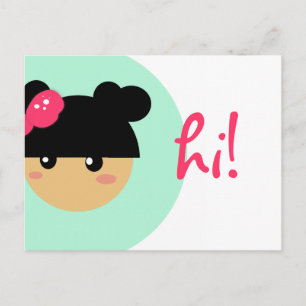 Kawaii-Girl-Postkarte   Papier Postkarte