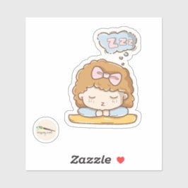 Kawaii Girl Sleeping Scrapbooking Sticker