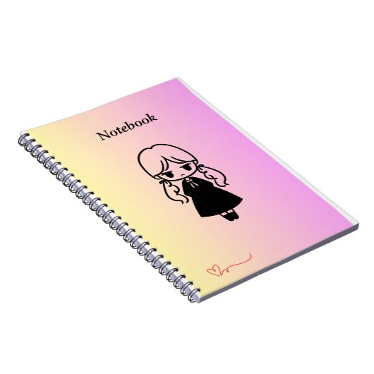 Kawaii Girl Spiral Foto Notebook Notizblock (Rechte Seite)