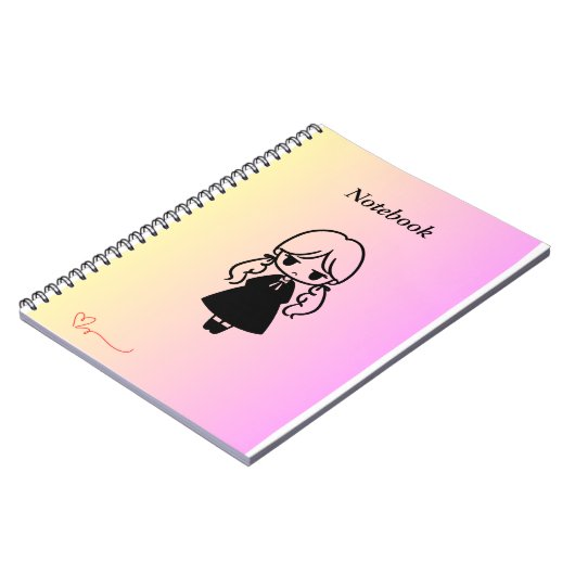 Kawaii Girl Spiral Foto Notebook Notizblock (Linke Seite)