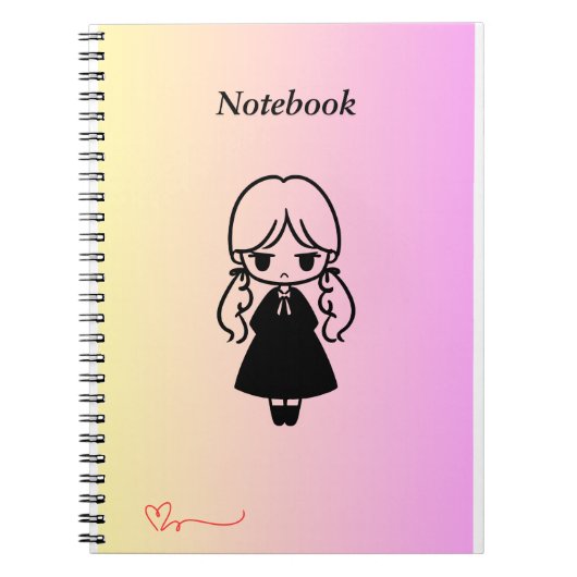 Kawaii Girl Spiral Foto Notebook Notizblock (Vorderseite)
