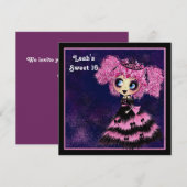 Kawaii Girl Sweet 16 PinkyP Einladung (Vorne/Hinten)