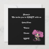 Kawaii Girl Sweet 16 PinkyP Einladung (Rückseite)