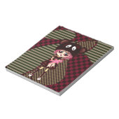 Kawaii Girl, warum so traurig? Kind mit Bär weinen Notizblock (Rotiert)