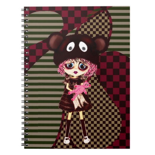 Kawaii Girl, warum so traurig? Kind mit Bär weinen Notizblock (Vorderseite)