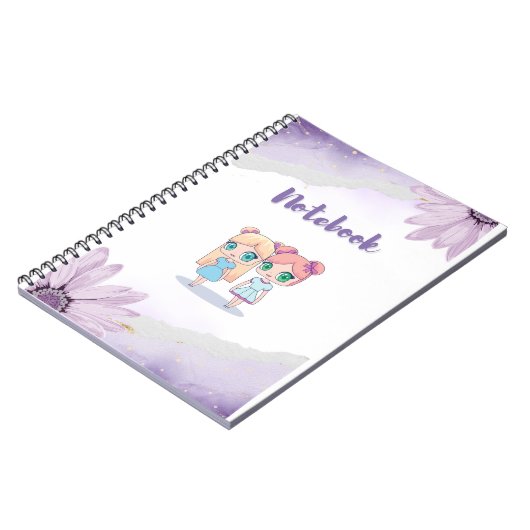 Kawaii Girls: SpiralNotebook für Kinder Notizblock (Linke Seite)