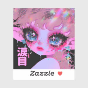 Kawaii Glitzer Teary Eyes "Namidame" Japanisch Aufkleber