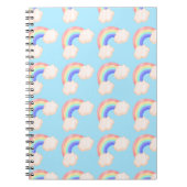 Kawaii Glossy farbenfrohe Regenbogen Blaues Muster Notizblock (Vorderseite)