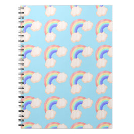 Kawaii Glossy farbenfrohe Regenbogen Blaues Muster Notizblock