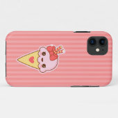 Kawaii glückliche ErdbeerEistüte Case-Mate iPhone Hülle (Rückseite (Horizontal))