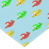 Kawaii-glückliche Flugzeuge Tischdecke (Schrägansicht)